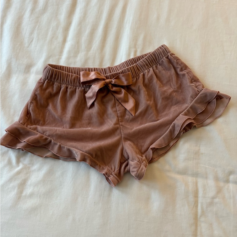 Victoria's Secret Mauve Satin Ruffle Sleep Shorts